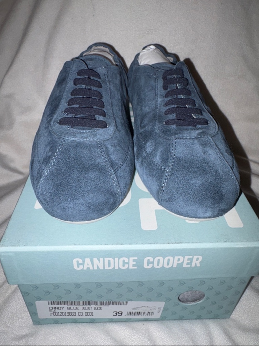 NWT Candice Cooper Dandy Sneakers in Blue Velvet Suede - Picture 7 of 14